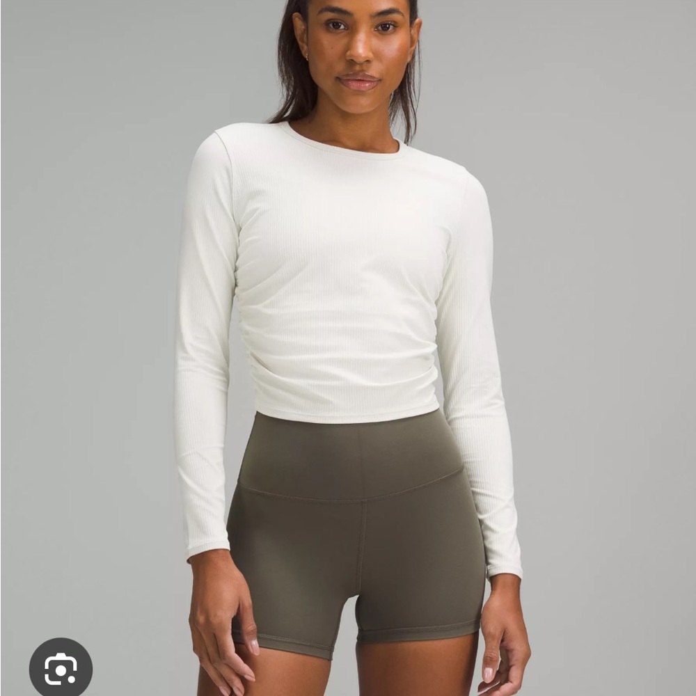 Lululemon All It Takes Ribbed Nulu Long-Sleeve Shirt Light Ivory